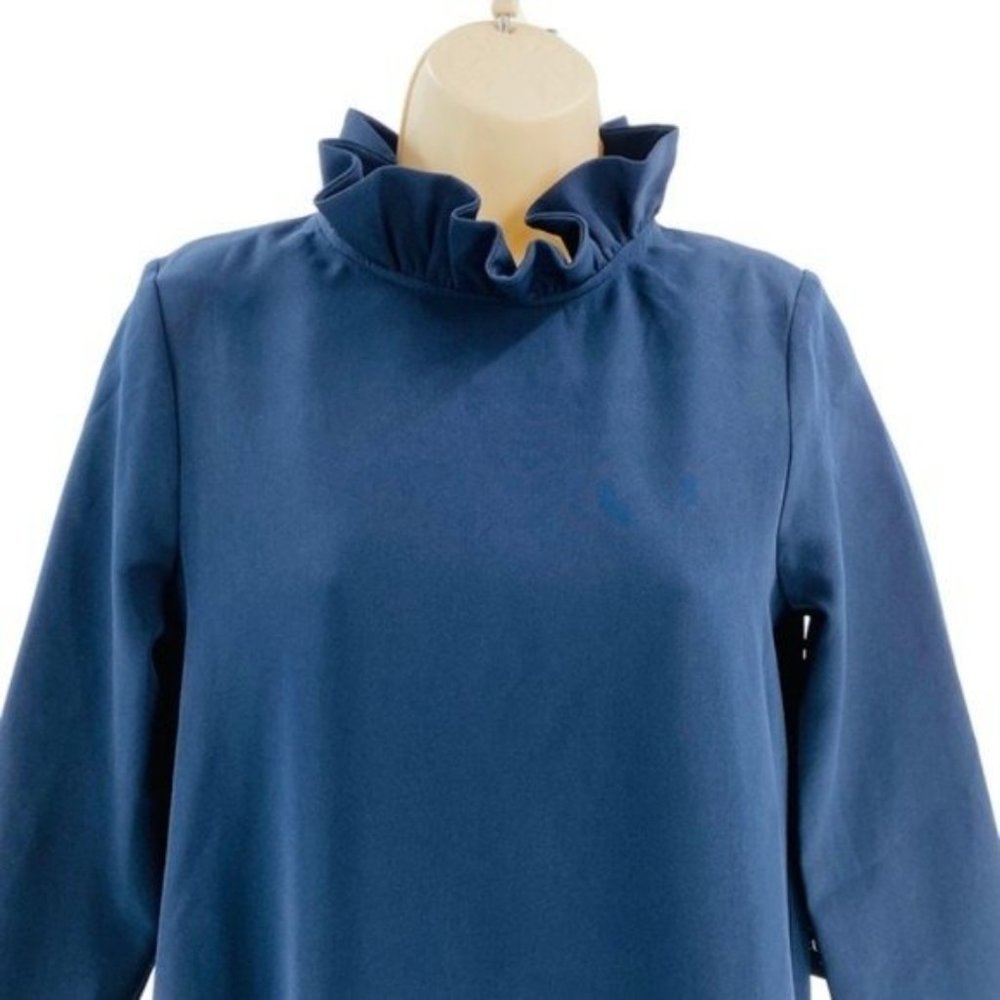 Tuckernuck | NEW Navy Daphne Bow High Neck Long Sleeve Mini Dress Size XL - Picture 5 of 11